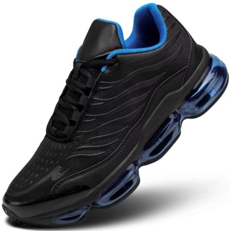 Men's Air Running Shoes Non Slip Workout Casual Sport Shoes for Men Basketball Sneakers Fashion Tennis Sport Fitness Cross Trainers - Black/Blue