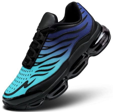 Men's Air Running Shoes Non Slip Workout Casual Sport Shoes for Men Basketball Sneakers Fashion Tennis Sport Fitness Cross Trainers - Black/Cyan