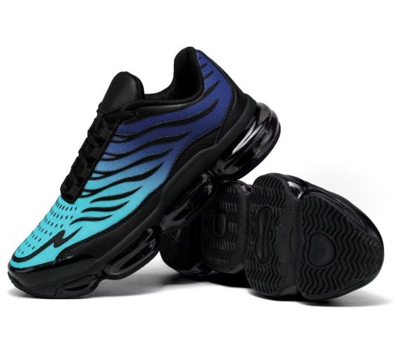 Men's Air Running Shoes Non Slip Workout Casual Sport Shoes for Men Basketball Sneakers Fashion Tennis Sport Fitness Cross Trainers - Black/Cyan
