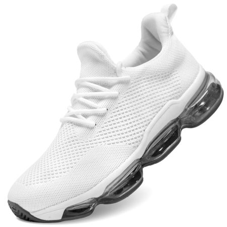 Men's Air Running Shoes Non Slip Workout Casual Sport Shoes for Men Basketball Sneakers Fashion Tennis Sport Fitness Cross Trainers - Z06 White