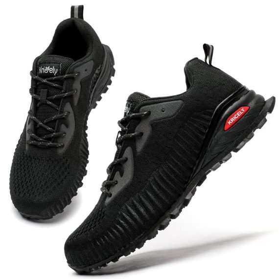 Men's Trail Running Shoes Fashion Walking Hiking Sneakers for Men Tennis Cross Training Shoe Outdoor Snearker Mens Casual Workout Footwear - Black