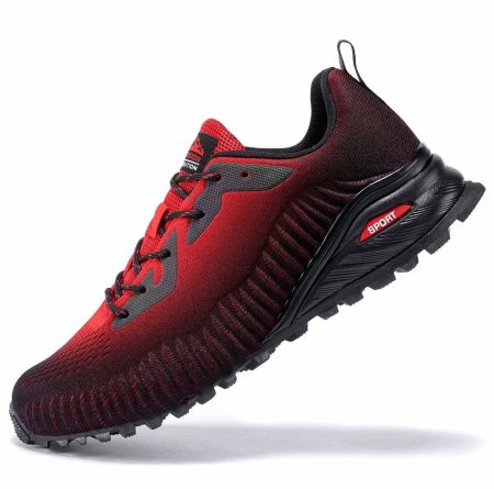 Men's Trail Running Shoes Fashion Walking Hiking Sneakers for Men Tennis Cross Training Shoe Outdoor Snearker Mens Casual Workout Footwear - Red