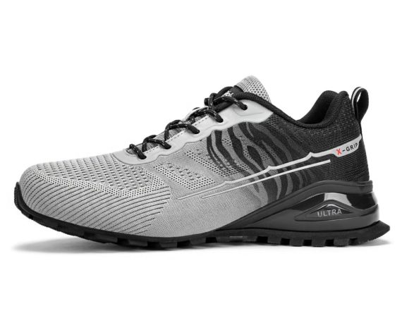 Men's Trail Running Shoes Fashion Walking Hiking Sneakers for Men Tennis Cross Training Shoe Outdoor Snearker Mens Casual Workout Footwear - Black Grey