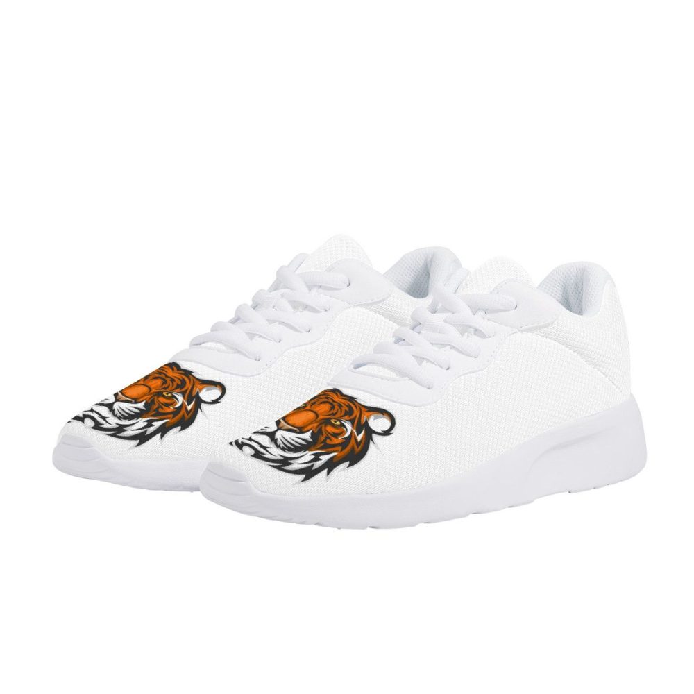 Dual Tiger Graphic White Canvas Sneakers