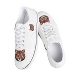 White Canvas Sneakers with Subtle Tiger Embroidery
